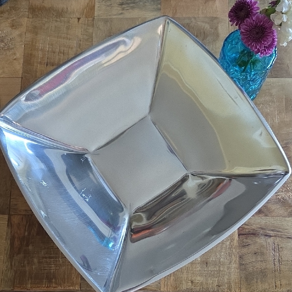 Food Network Silver Decorative Bowl